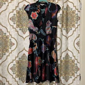 Trina Turk Asian inspired silk dress; paisley